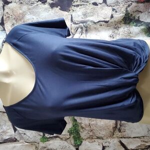 New pret-a-porTEE | Blue Color Twist Front Blouse